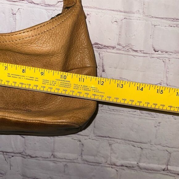 Vintage Fossil Women's Tan Brown Leather Shoulder Bag with Front Flap Pocket - Picture 11 of 14